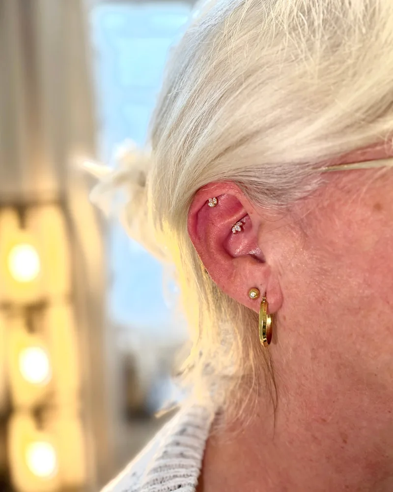 Conch, piercing réalisé au studio