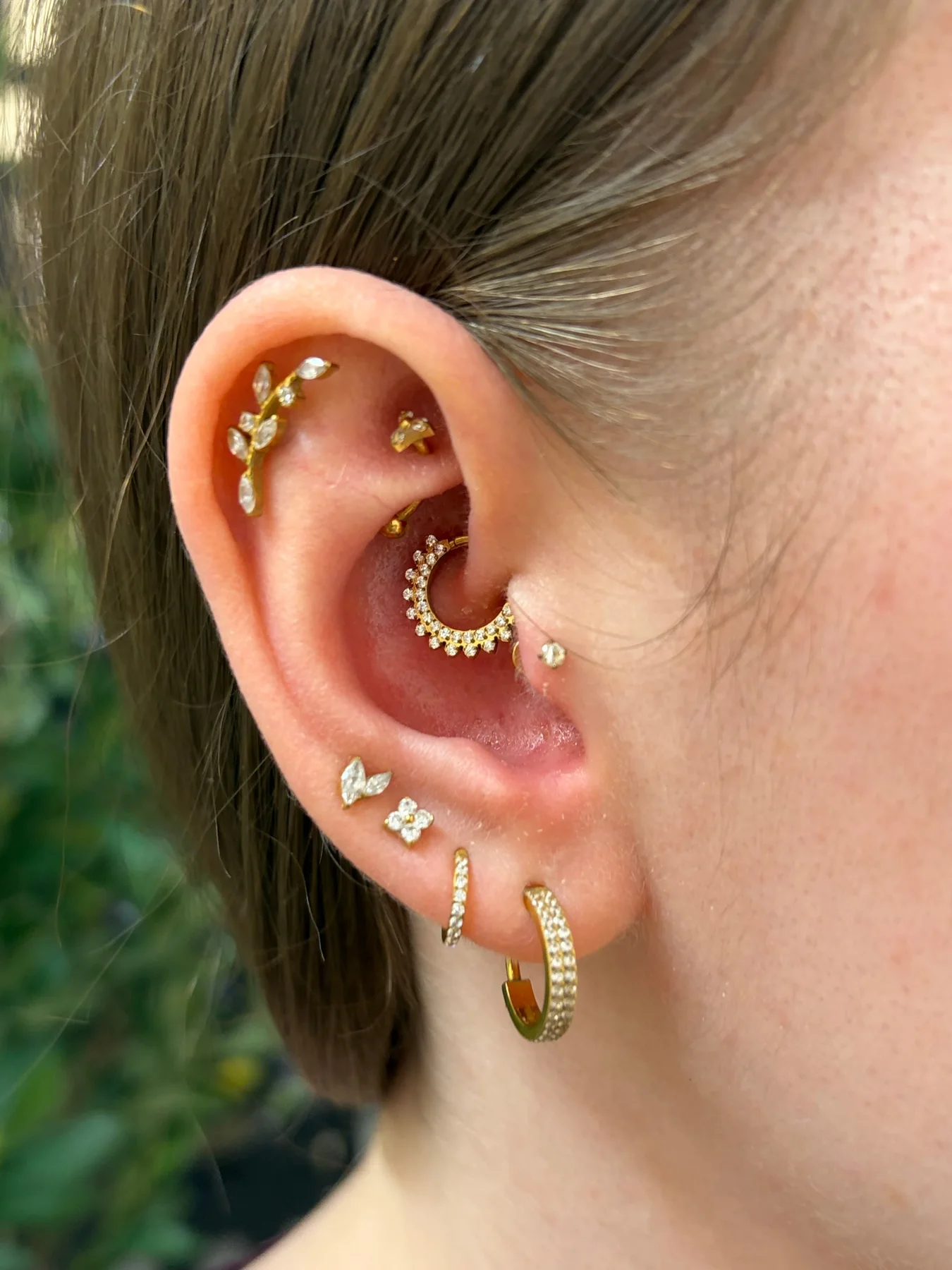 Helix · lobes, piercing réalisé au studio